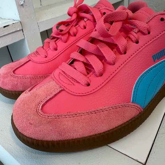 Puma Club II Era Sneakers Women’s Size 8.5 Hot Pink Blue Like New Street - Picture 6 of 10